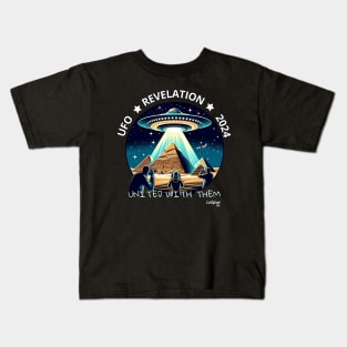 UFO/UAP Revelation: Pyramid Party - A Cosmic Surprise Kids T-Shirt